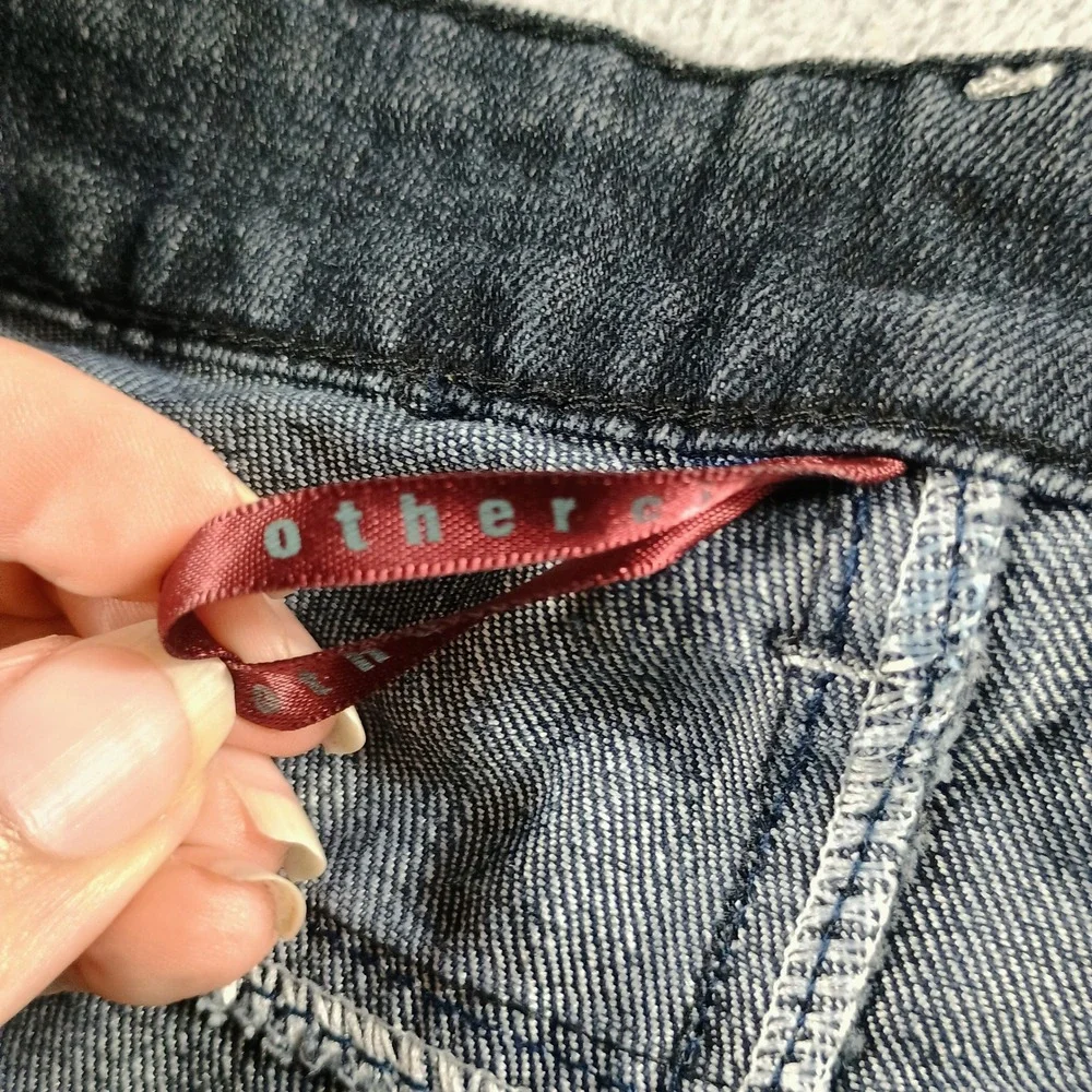 City‎ Other Mens Jeans Dark Wash 31 Red Zipper Accent Distressed Streetwear